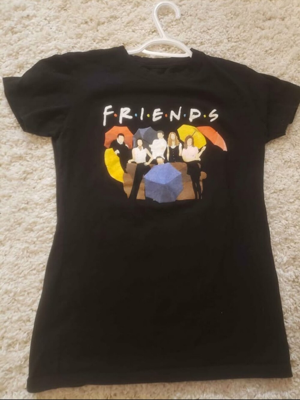 Black 'Friends' Graphic Short Sleeve Tee